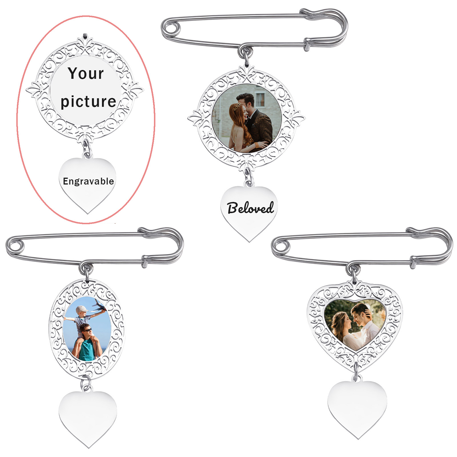 Men Accessories Photos - Custom Picture Badge Brooches Pin DIY