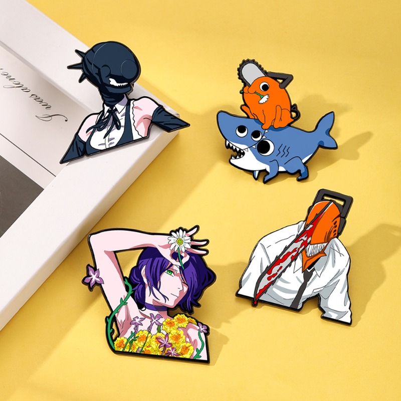 4pcs Chainsaw Man Anime Enamel - đánh giá và giá Men Accessories Gift Set