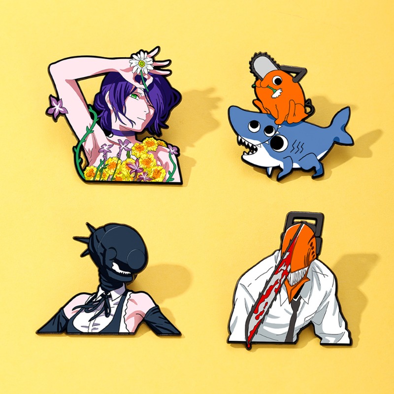 4pcs Chainsaw Man Anime Enamel - đánh giá và giá Men Accessories Gift Set