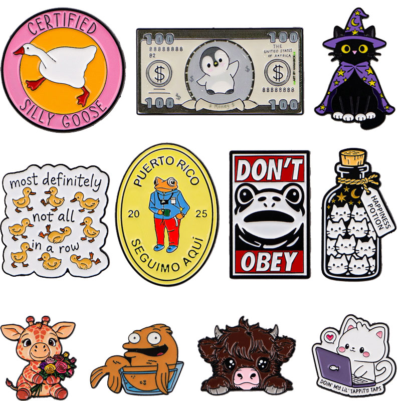 Funny Enamel Pin Cute Animal B - đánh giá và giá Men'S Accessories Quotes
