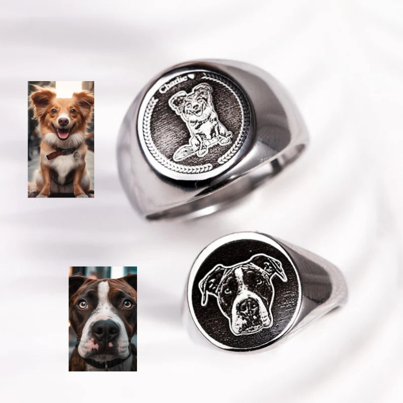 Custom Engrave Photo Signet Ri - đánh giá và giá Men Accessories Photos