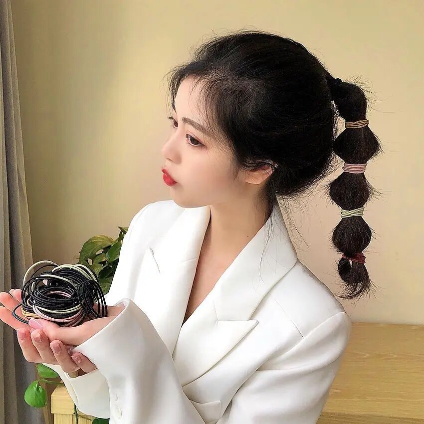 100PCS/Set Hair Ties Elastic R - đánh giá và giá Men Accessories Kit